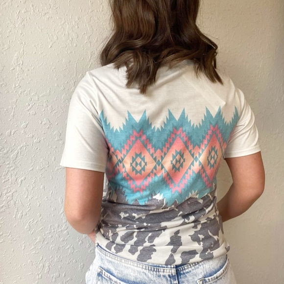 NWT Cow Print Aztec Western Shirt - Picture 3 of 7